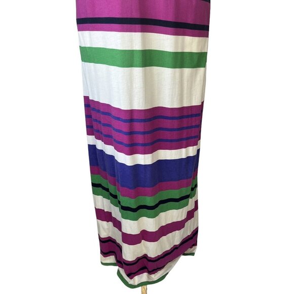 Tommy Hilfiger Maxi Dress Womens Medium Cream Purple Pink Stripes - Picture 4 of 7